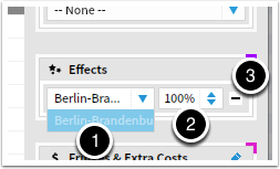 Choose effect and a percentage